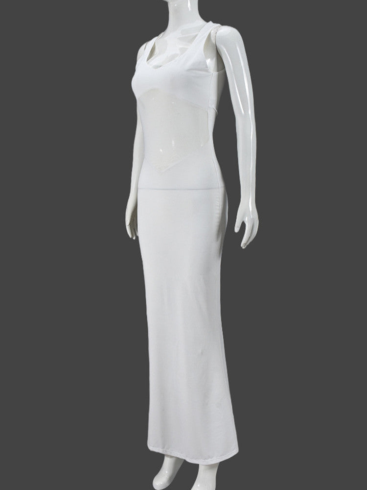 Joskaa Mesh Sleeveless Bodycon Maxi Dress - maxi dress image 3