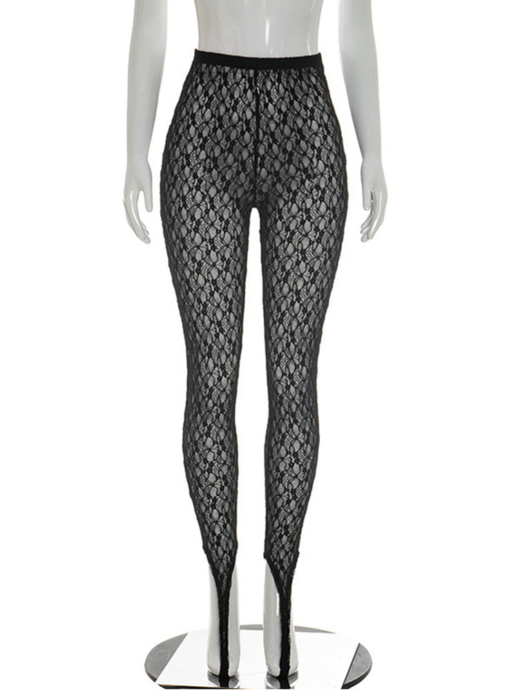 Joskaa Lace Mesh Bodycon High Waist Pants - pants image 4