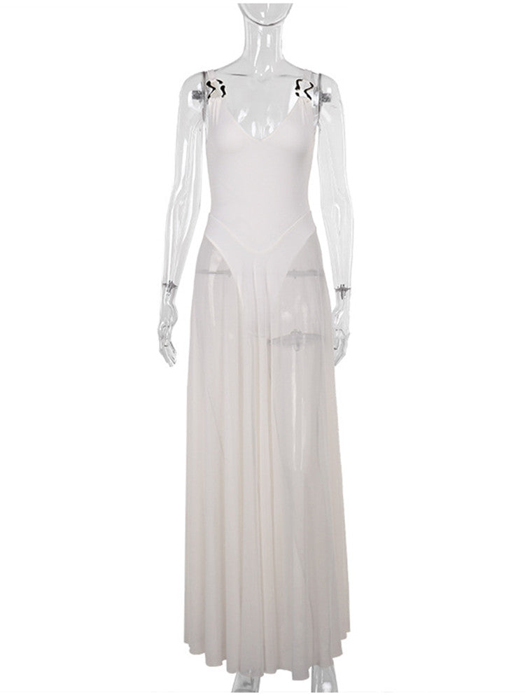 Joskaa Mesh Maxi Dress Solid Holiday See - maxi dress image 2