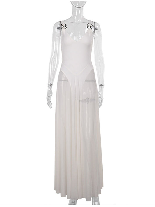 Joskaa Mesh Maxi Dress Solid Holiday See - maxi dress image 2
