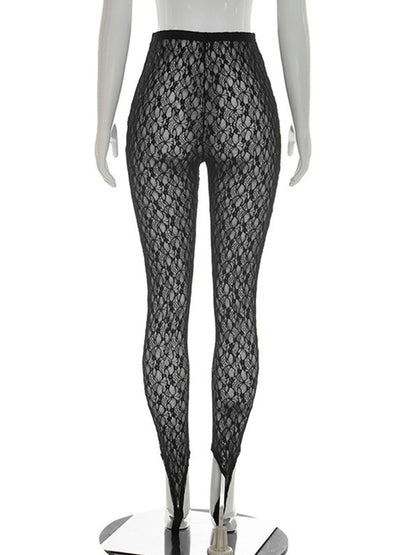 Joskaa Lace Mesh Bodycon High Waist Pants - pants image 6