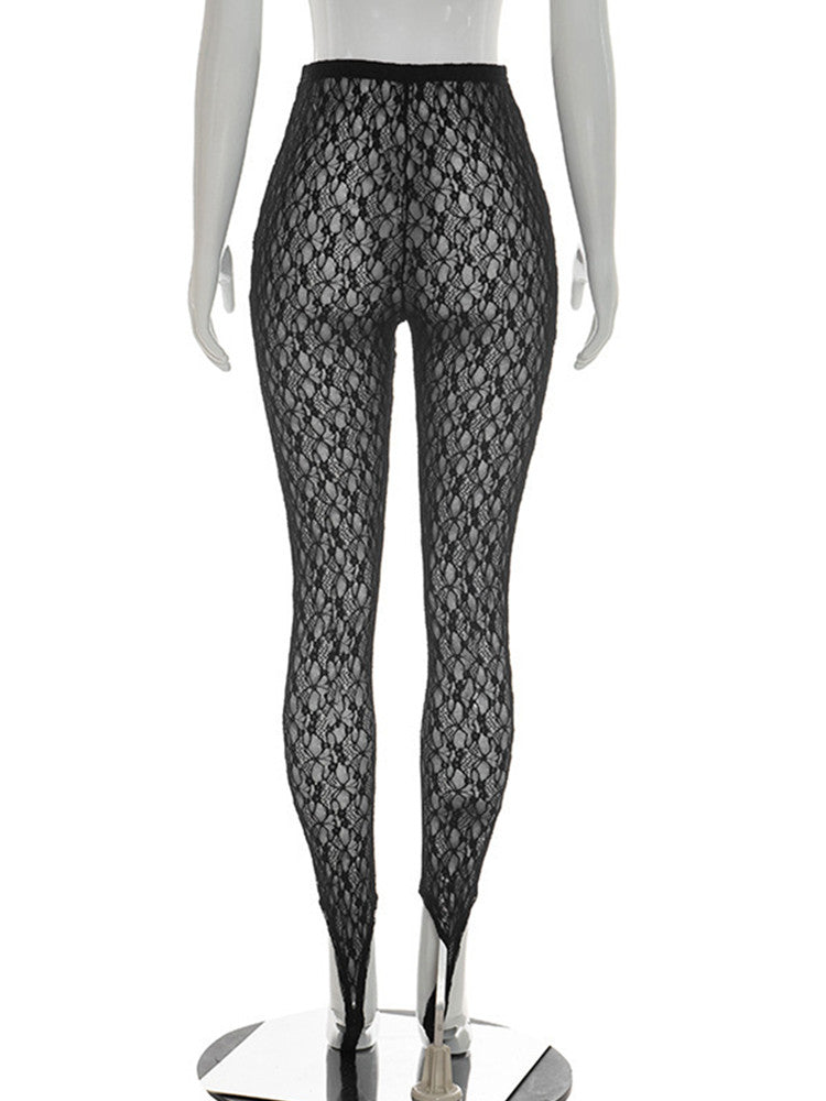 Joskaa Lace Mesh Bodycon High Waist Pants - pants image 6