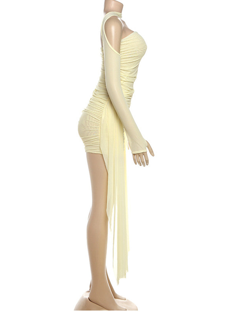 Joskaa Mesh Ruched Strapless Mini Two Piece Set - two piece set image 3
