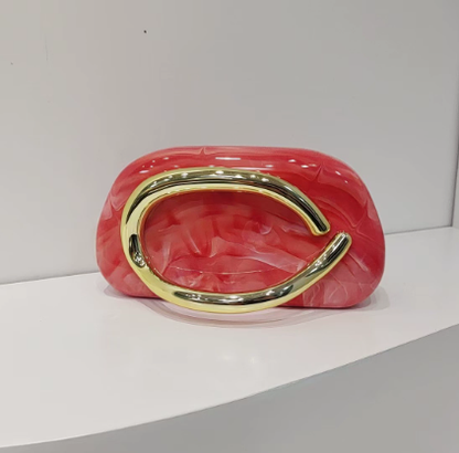 Women's Round Acrylic Evening Clutch Bag - Detail View 42