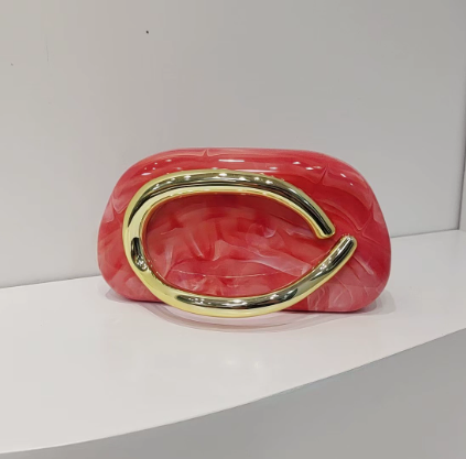 Women's Round Acrylic Evening Clutch Bag - Detail View 42
