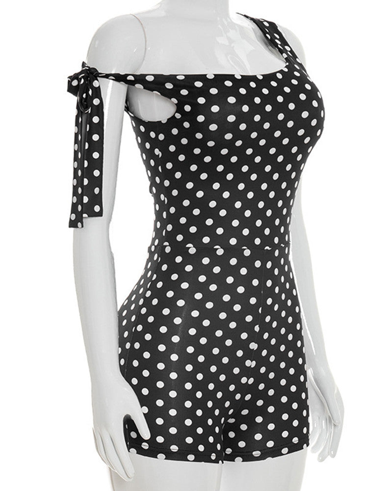 Joskaa Polka Dot Sleeveless Bodycon Romper - romper image 3