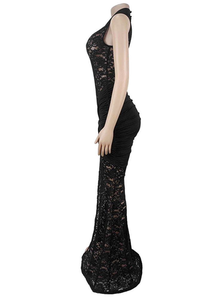 Joskaa Lace Cutout Sleeveless Bodycon Maxi Dress - maxi dress image 5