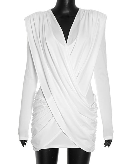 Joskaa Ruched Long Sleeve Bodycon Mini Dress - mini dress image 2