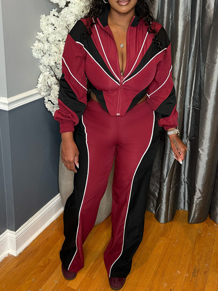 Joskaa Zip Up Long Sleeve Two Piece Set - two piece set image 1