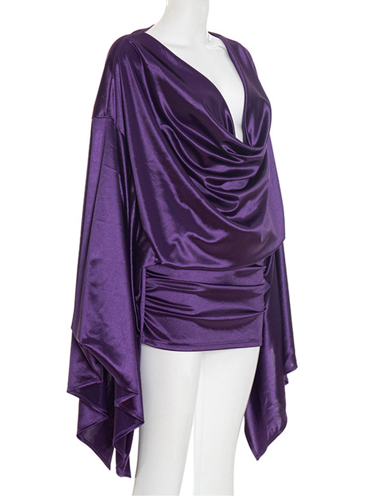 Joskaa Bodycon Pleated Mini Dress Fall Purple Elegant - mini dress image 3