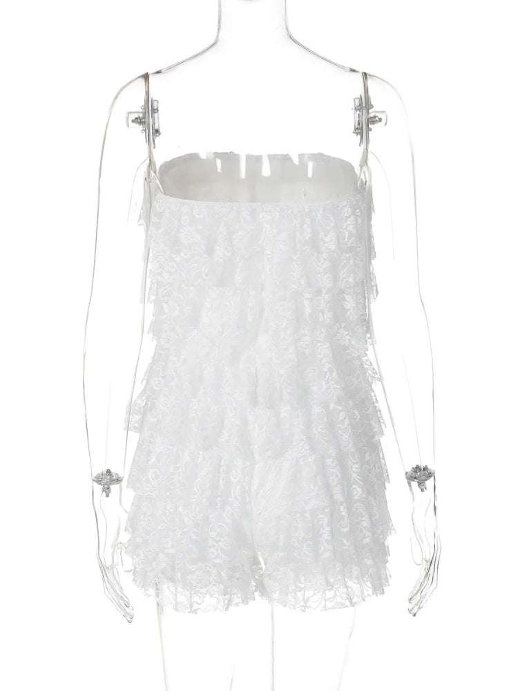 Joskaa Lace Backless Strapless Bodycon Romper - romper image 4