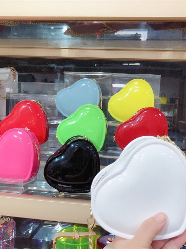 Women's Heart-Shaped Jelly Mini Crossbody Bag - Front View