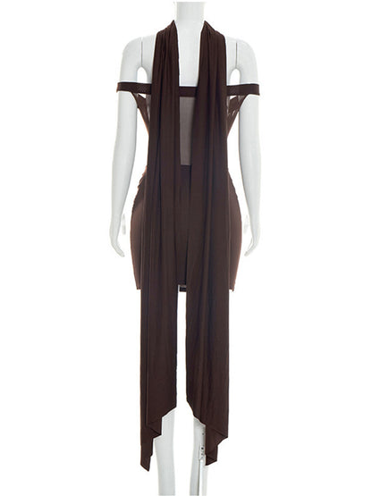 Joskaa Mesh Ruched Backless Bodycon Mini Dress - mini dress image 4