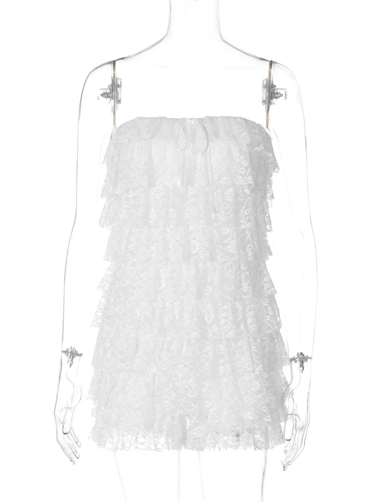 Joskaa Lace Backless Strapless Bodycon Romper - romper image 3