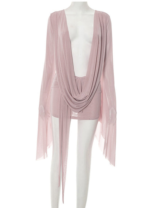 Joskaa Mesh Backless Flare Mini Dress - mini dress image 2