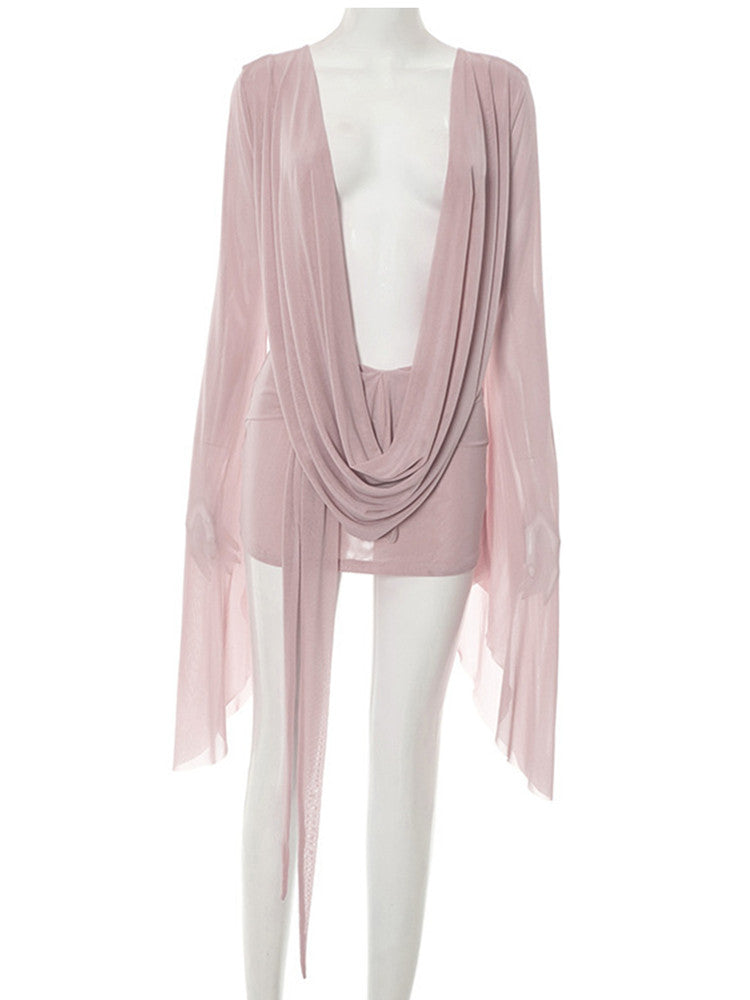 Joskaa Mesh Backless Flare Mini Dress - mini dress image 2