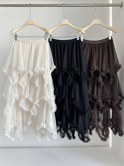 Joskaa Mesh High Waist Skirt A-line Beach Elastic - skirt image 2