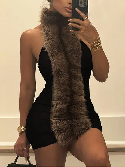 Joskaa Backless Halter Bodycon Mini Dress - mini dress image 1