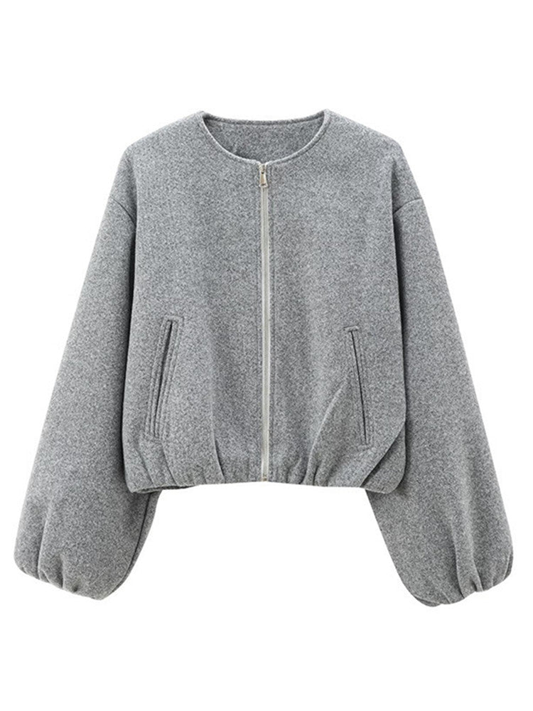 Joskaa Zip Up Long Sleeve Crop Jacket - jacket image 3