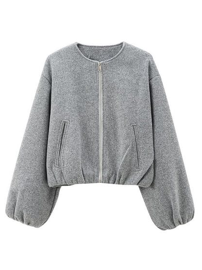 Joskaa Zip Up Long Sleeve Crop Jacket - jacket image 3
