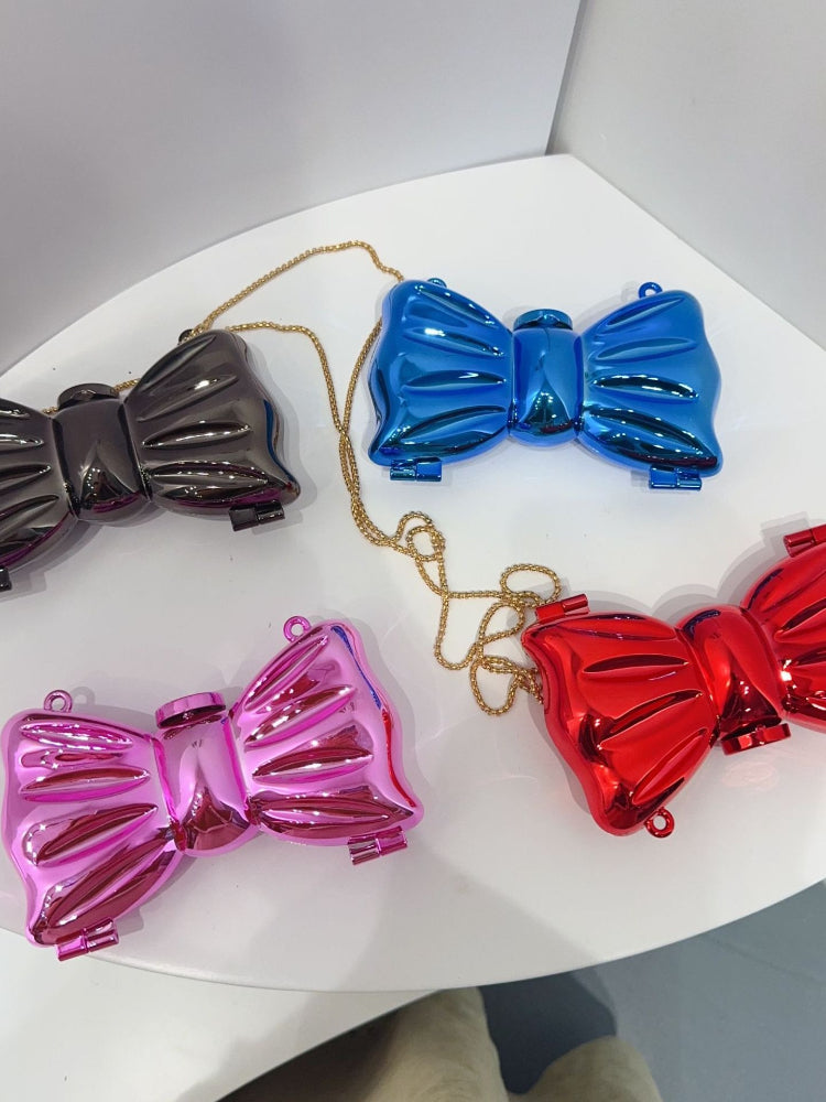 Women's Pearl Flower Bow Acrylic Mini Handbag - Detail View 2