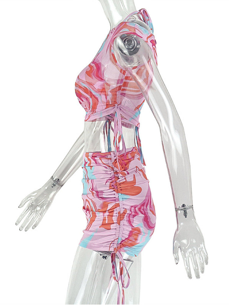 Joskaa Mesh Crop Mini Two Piece Set - two piece set image 3