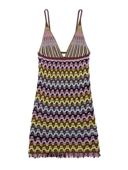 Joskaa Stripe Ribbed Knit Sleeveless Bodycon Mini Dress - mini dress image 2
