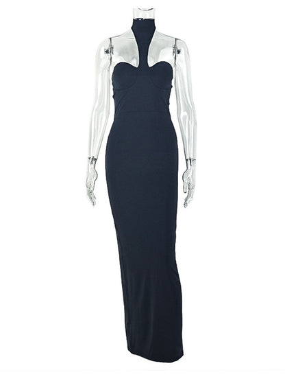 Joskaa Backless Halter Sleeveless Bodycon Maxi Dress - maxi dress image 2