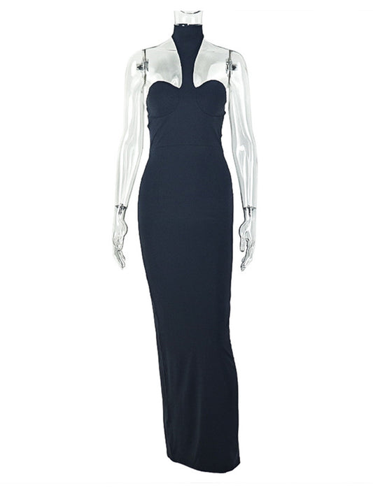 Joskaa Backless Halter Sleeveless Bodycon Maxi Dress - maxi dress image 2