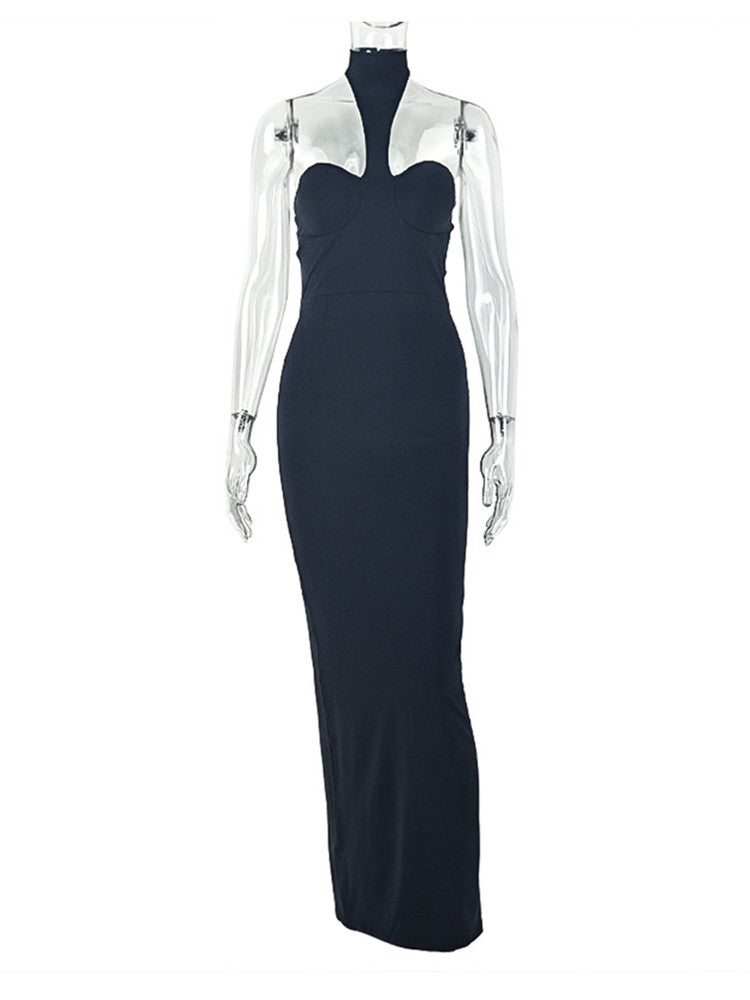 Joskaa Backless Halter Sleeveless Bodycon Maxi Dress - maxi dress image 2