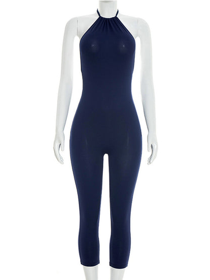 Joskaa Ruched Backless Halter Bodycon Jumpsuit - jumpsuit image 2