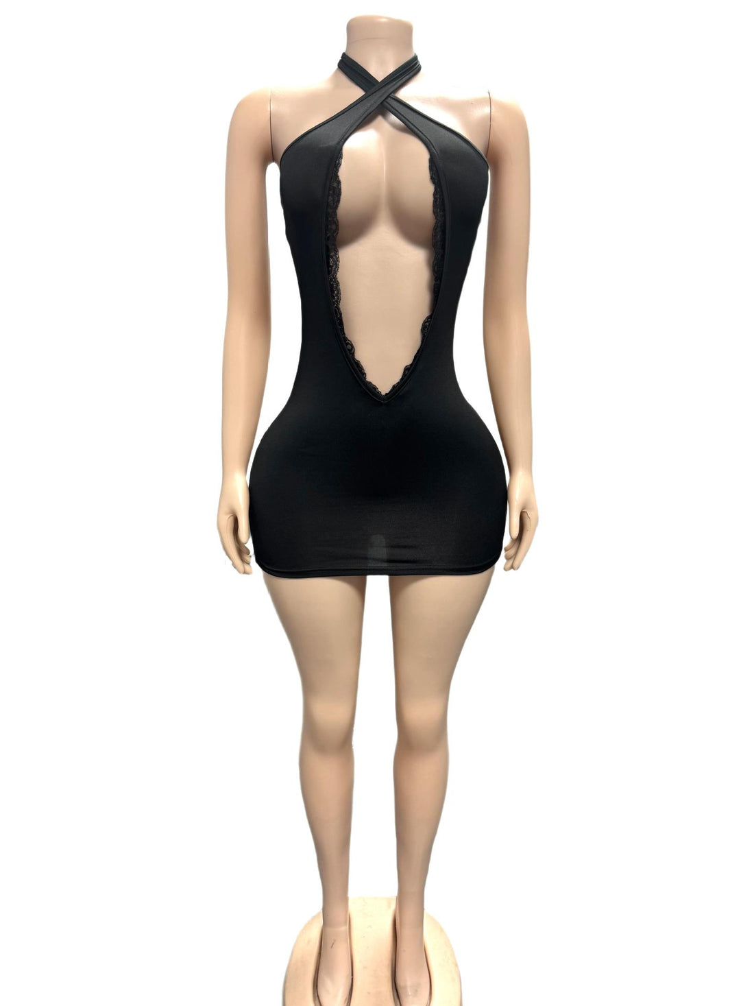 Joskaa Cutout Bodycon Mini Dress Criss Cross Deep - mini dress image 4