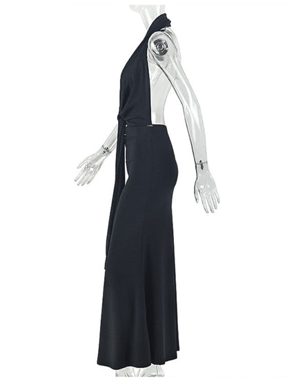 Joskaa Ruched Backless Halter Bodycon Dress - bodycon dress image 3