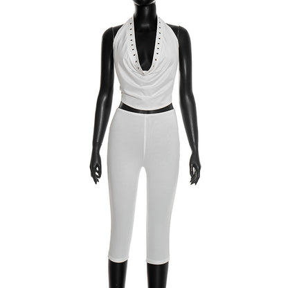 Joskaa Backless Two Piece Set Sporty Metal Hollow - two piece set image 7