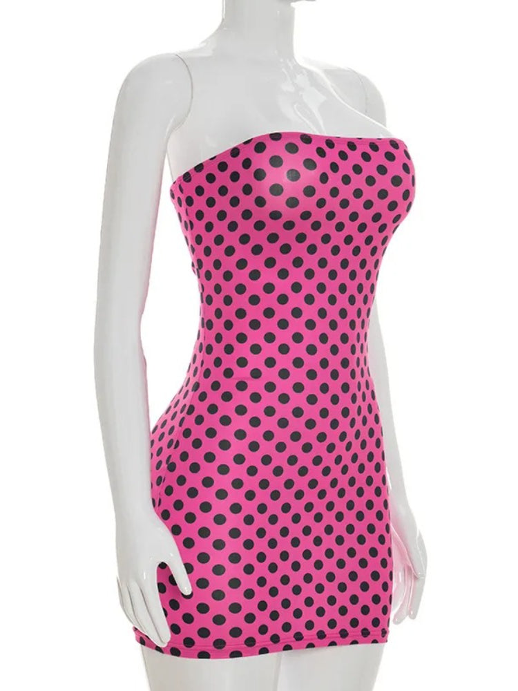 Joskaa Polka Dot Backless Strapless Bodycon Mini Dress - mini dress image 3