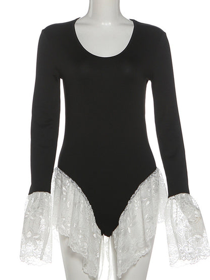 Joskaa Lace Long Sleeve Flare Bodysuit - bodysuit image 2