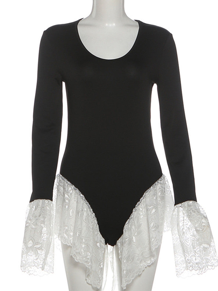 Joskaa Lace Long Sleeve Flare Bodysuit - bodysuit image 2