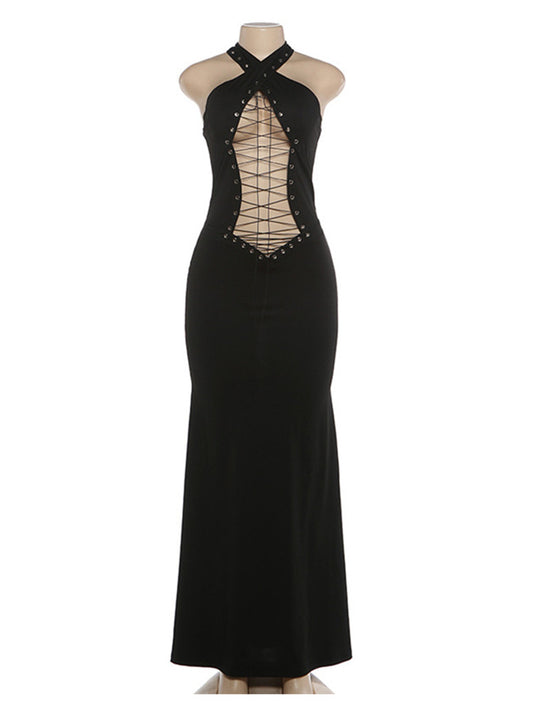 Joskaa Backless Halter Sleeveless Bodycon Maxi Dress - maxi dress image 2