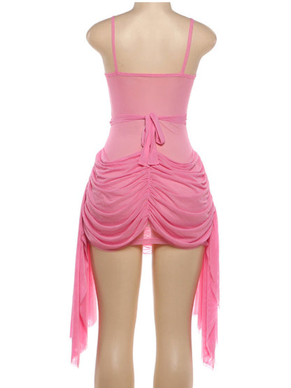 Joskaa Mesh Ruched Cutout Bodycon Mini Dress - mini dress image 4