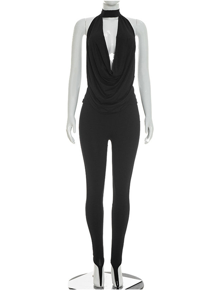 Joskaa Backless Halter Two Piece Set - two piece set image 2