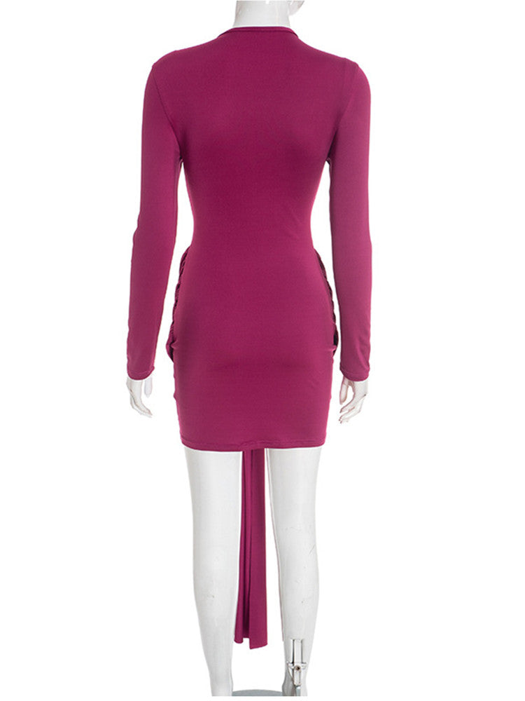 Joskaa Ruched Long Sleeve Bodycon Mini Dress - mini dress image 4