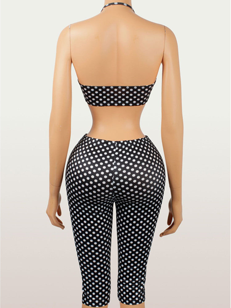 Joskaa Polka Dot Halter Two Piece Set - two piece set image 4
