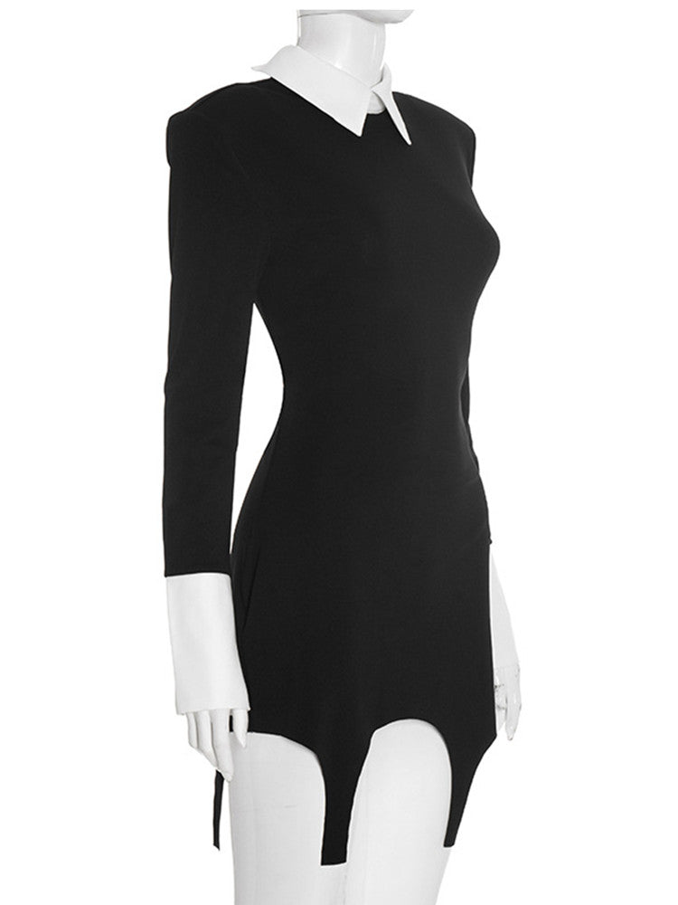 Joskaa Long Sleeve Mini Dress Chic Black Gown - mini dress image 3