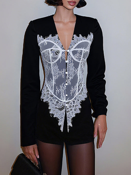 Joskaa Lace Long Sleeve Bodycon Jacket - jacket image 1