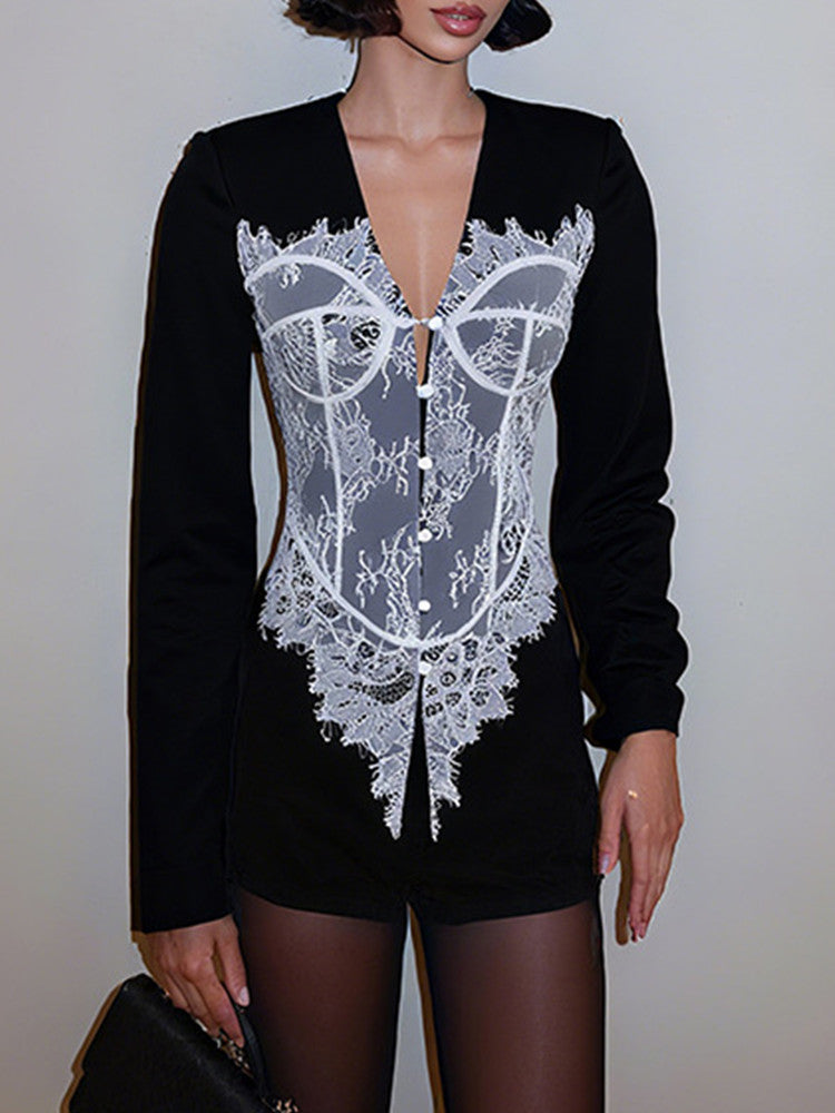 Joskaa Lace Long Sleeve Bodycon Jacket - jacket image 1