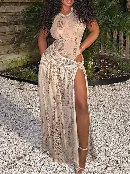 Joskaa Ruched Sleeveless Maxi Two Piece Set - two piece set image 1