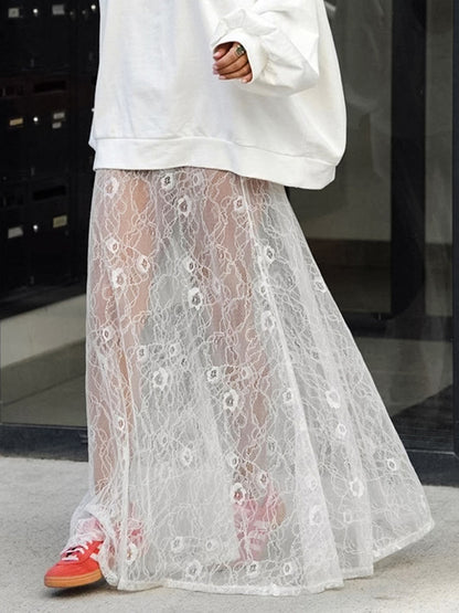 Joskaa Lace High Waist Maxi Skirt Fall See Through - skirt image 1