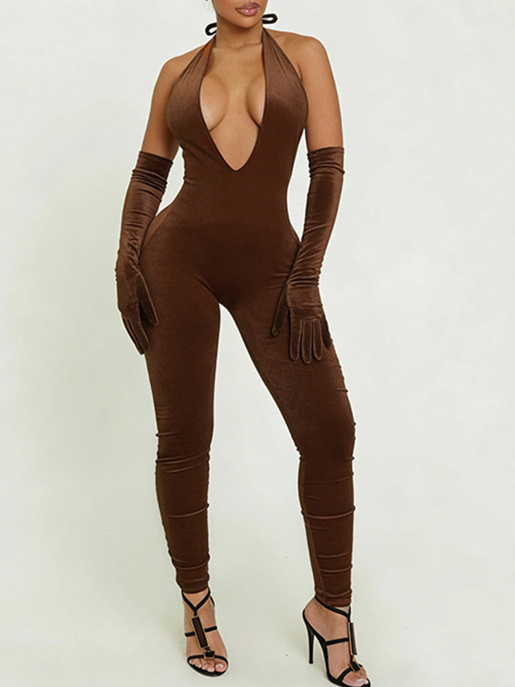 Joskaa Backless Halter Sleeveless Bodycon Two Piece Set - two piece set image 6