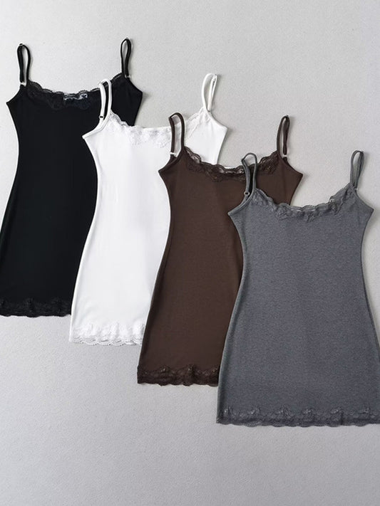 Joskaa Lace Sleeveless Mini Dress Cotton Stretch Slim - mini dress image 2