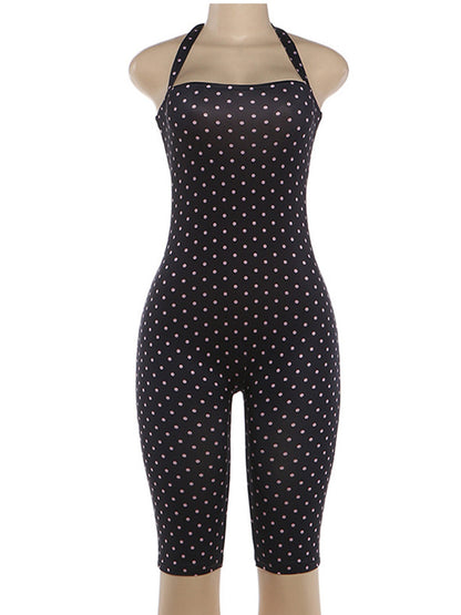 Joskaa Polka Dot Backless Halter Sleeveless Romper - romper image 2
